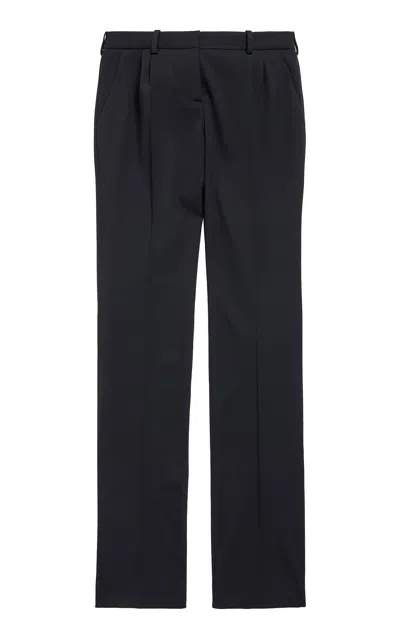 Balenciaga Stretch Wool Twill Straight-leg Pants In Black