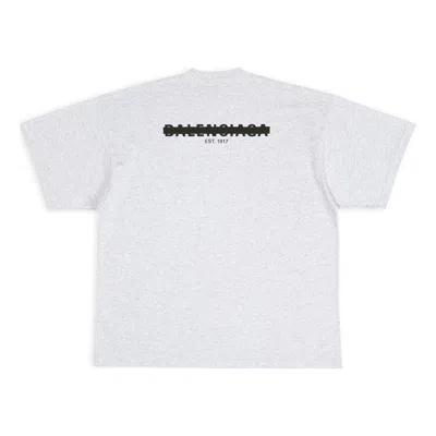 Balenciaga Strike 1917 Oversized T-shirt 'light Grey' In Gray