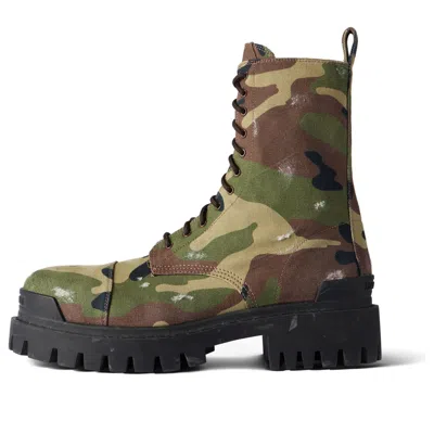 Balenciaga Strike 20mm Boots Camo Print 'dark Green'
