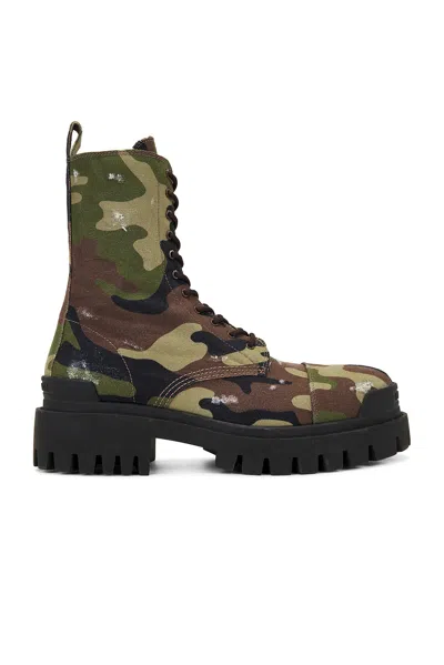 Balenciaga Strike L20 Canvas Camo Boots 42 In Dark Camo