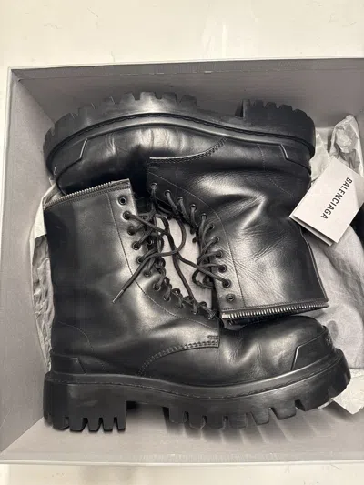 Pre-owned Balenciaga Strike Boots In Black