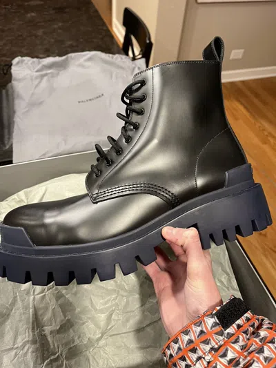 Pre-owned Balenciaga Strike Boots Eu 43 In Black