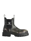 Balenciaga Strike Distressed Leather Chelsea Boots In Black