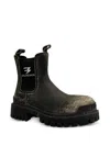 Balenciaga Strike Distressed Leather Chelsea Boots In Black