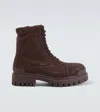 Balenciaga Strike Combat Boots In Brown