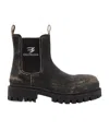 Balenciaga Strike Distressed Leather Chelsea Boots In Animal Print