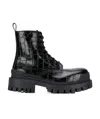 Balenciaga Strike L20 Crocodile Effect Chunky Boots In Black