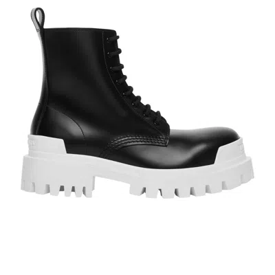 Pre-owned Balenciaga Strike Lace-up Boot 'black White' | Men's Size 38.5