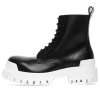 Balenciaga Strike Lace-up Boot 'black White' In Transparent