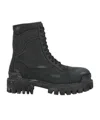 Balenciaga Slate Canvas Combat Strike Ankle Boots In Black