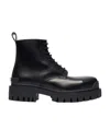 Balenciaga Leather Boots With Maxi Rubber Sole In Black