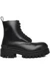Balenciaga Leather Boots With Maxi Rubber Sole In Black