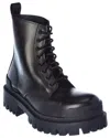 Balenciaga 60mm Strike Leather Combat Boots In Black