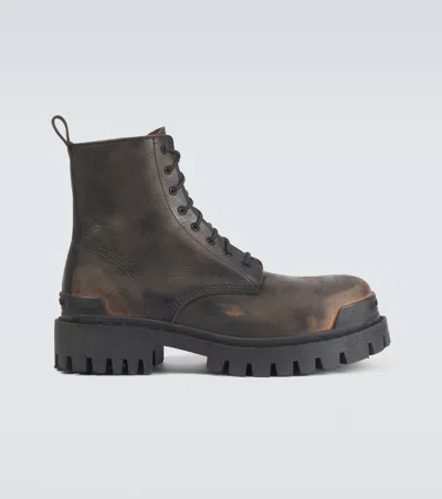 BALENCIAGA STRIKE LEATHER BOOTS