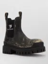 Balenciaga Strike Distressed Leather Chelsea Boots In Multi