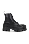 Balenciaga Leather Boots With Maxi Rubber Sole In Animal Print