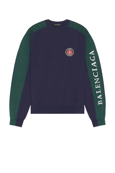 Balenciaga Stripe Sweater In Blue
