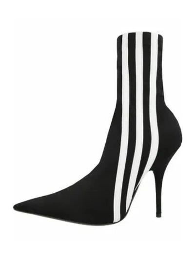 Pre-owned Balenciaga Striped Boots W/ Tags In Black