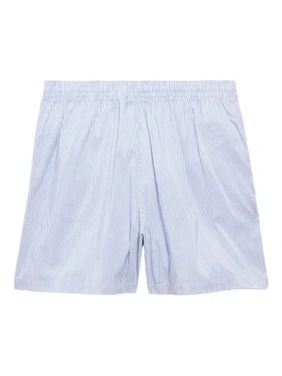 Balenciaga Striped Boxer Shorts In Blue