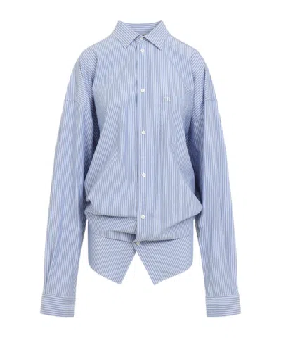 BALENCIAGA BALENCIAGA KNOT DETAILED STRIPED SHIRT