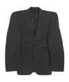 Balenciaga Striped Buttoned Blazer In Black