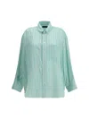 Balenciaga Striped Cocoon Shirt In Green