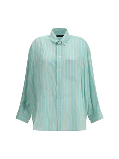 BALENCIAGA STRIPED COCOON SHIRT