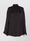 Balenciaga Pinstriped Black Button-down Shirt In Black