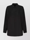 Balenciaga Tonal Stripe Oversize Button-up Shirt In Blue