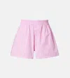 Balenciaga Pink And White Striped Cotton Boxer Shorts In Pink