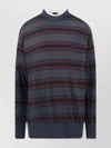 Balenciaga Striped Crewneck Sweater Long Sleeves In Gray