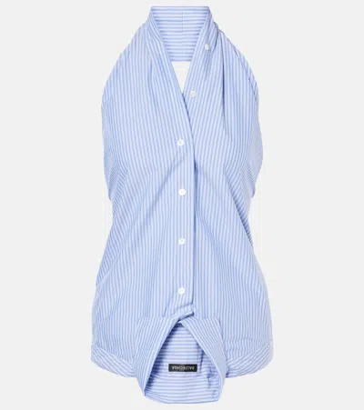 BALENCIAGA STRIPED DECONSTRUCTED COTTON TOP