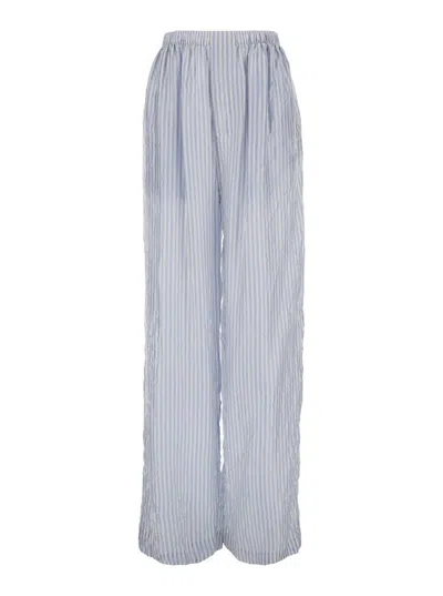Balenciaga Striped Elastic Waist Pants In Multi