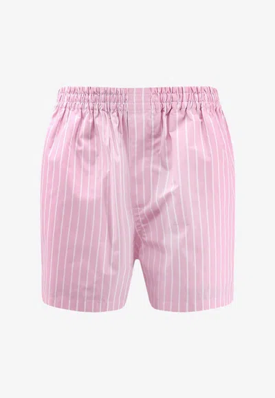BALENCIAGA STRIPED ELASTICATED SHORTS