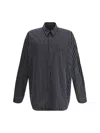 Balenciaga Oversized Striped Poplin Shirt For Men In Black/white
