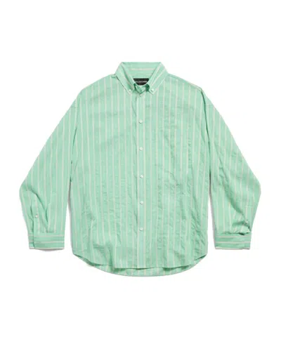 Balenciaga Cocoon Shirt In Green/white