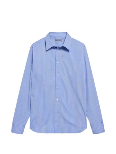 Balenciaga Striped Poplin Shirt In Ultrafine Technical Poplin In Blue