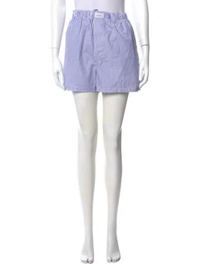 Pre-owned Balenciaga Striped Mini Shorts In Blue