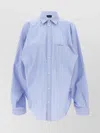 Balenciaga Cut Up Stripe Asymmetric Oversize Cotton Button-up Shirt