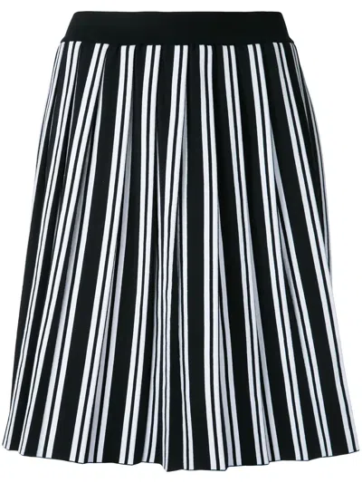 Balenciaga Striped Pleat Skirt In Multi