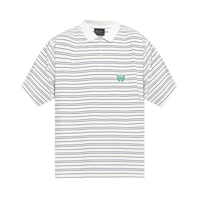 Pre-owned Balenciaga Striped Polo Shirt 'white/blue' | Men's Size M