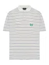 Balenciaga White Polo Shirt With Logo Embroidery On The Front And All-over Striped Motif In Cotton M In Multi