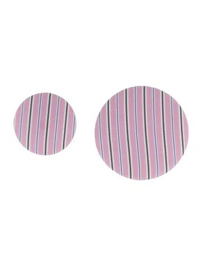 Pre-owned Balenciaga Striped Poplin Earring Set Of Three In Multi