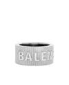 Balenciaga Striped Ring In Silver