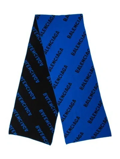 Pre-owned Balenciaga Striped Scarf In Black