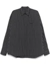 Balenciaga Striped Shirt In Black