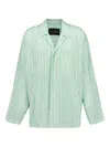 Balenciaga Oversized Shirt With Embroidered Cupro Blend In Green