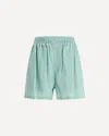 Balenciaga Striped Elastic-waist Shorts In Green