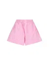 Balenciaga Pink And White Striped Cotton Boxer Shorts In Pink