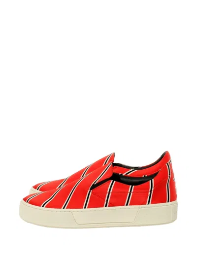 Balenciaga Striped Slip-ons In Multi